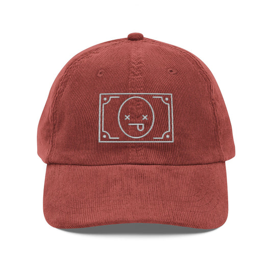 Vintage Embroidered Corduroy Cap - Casual Stylish Headwear for Everyday Use